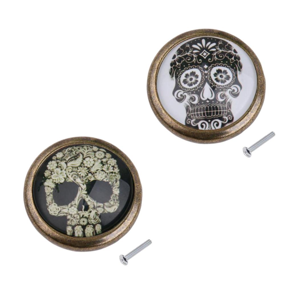 2pcs Vintage Round Door Cupboard Drawer Cabinet Wardrobe Pulls Handle Knobs