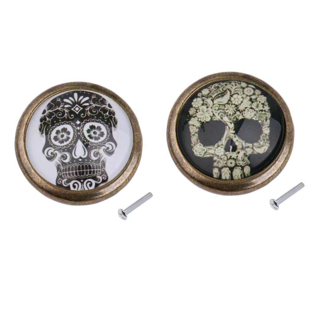 2pcs Vintage Round Door Cupboard Drawer Cabinet Wardrobe Pulls Handle Knobs
