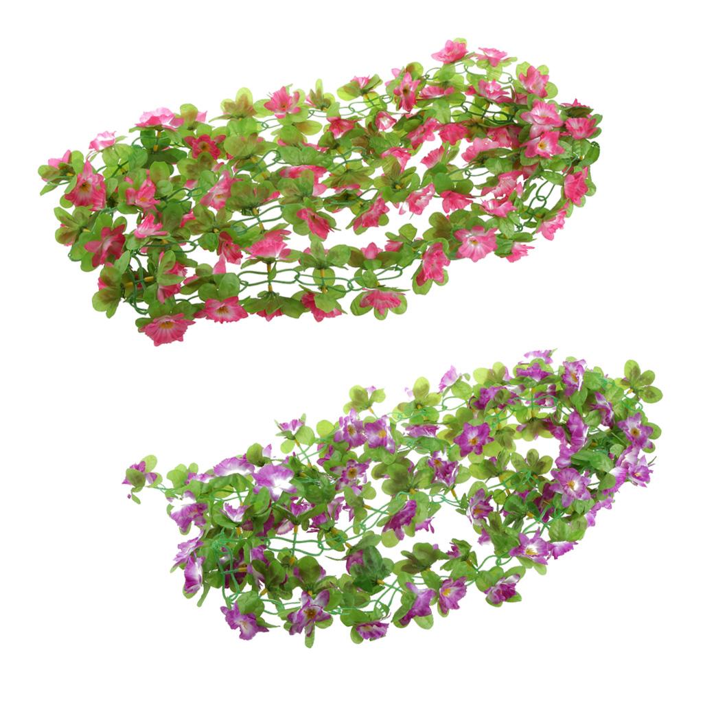 2pcs Artificial Silk Daffodil Flower Vine Hanging Garland Home Party Decor