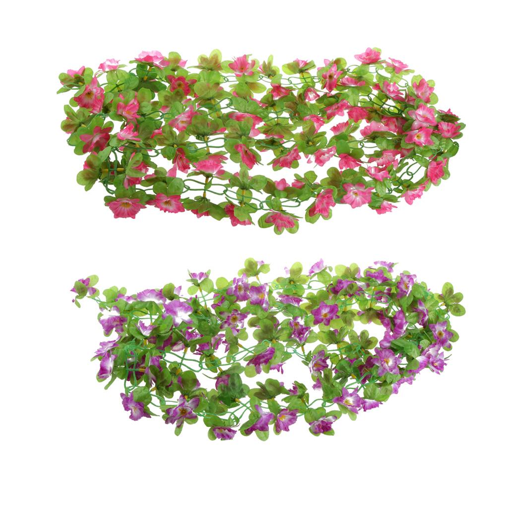 2pcs Artificial Silk Daffodil Flower Vine Hanging Garland Home Party Decor