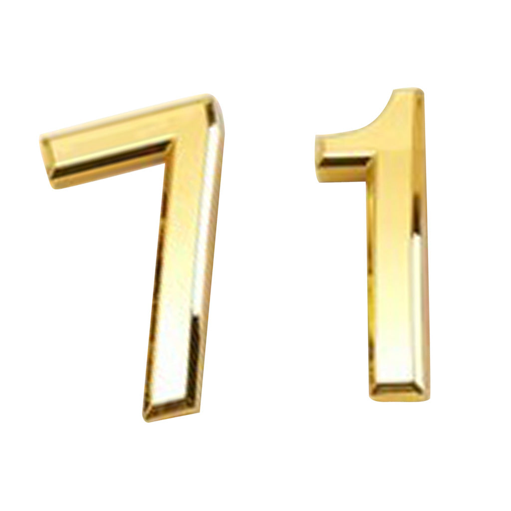 2pcs Gold Plastic Self-Adhesive Sticky Home Hotel Office Door Number Sign