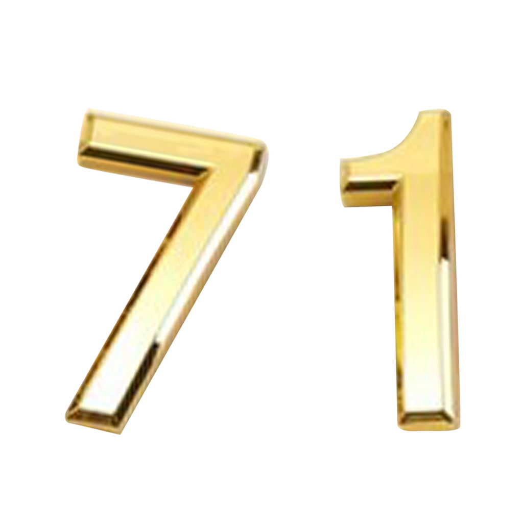2pcs Gold Plastic Self-Adhesive Sticky Home Hotel Office Door Number Sign