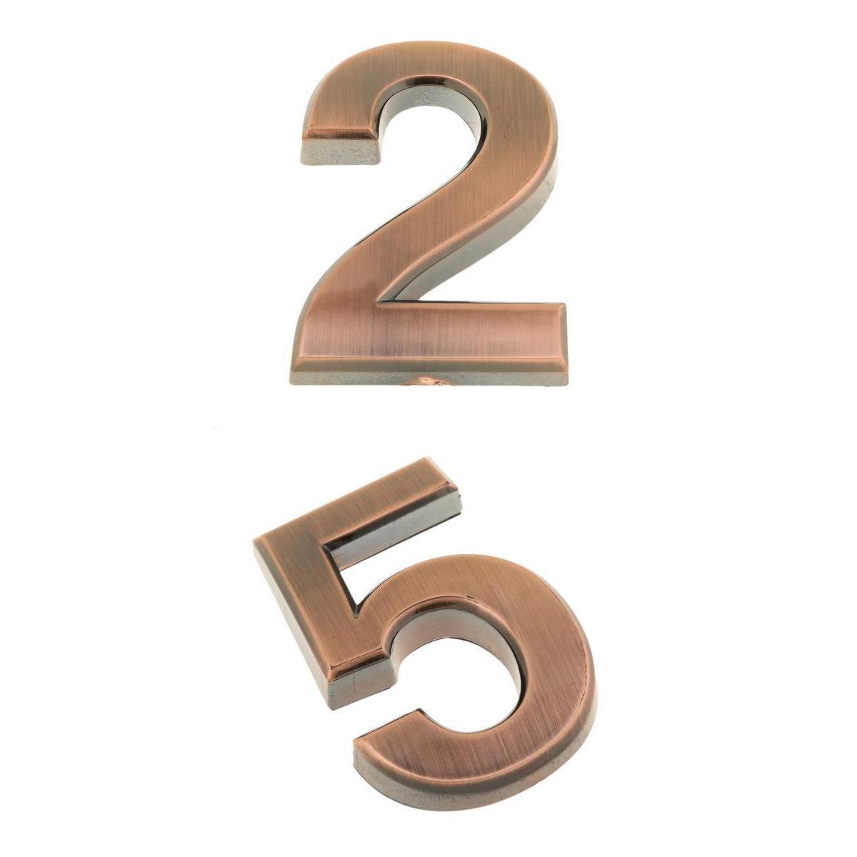 2pcs Copper Plastic Self-Adhesive Sticky Home Hotel Office Door Number Sign