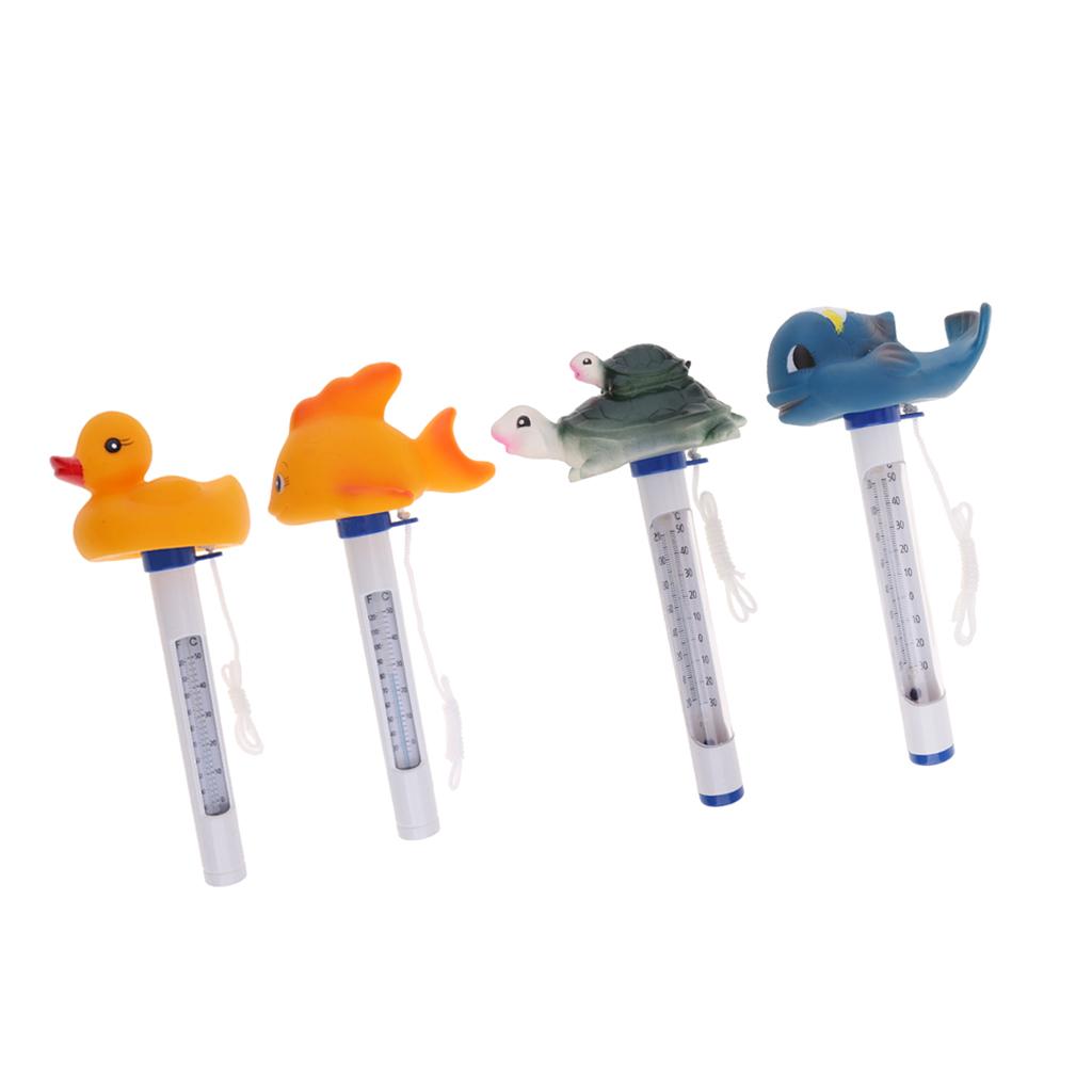 4Pcs Pool&Spas Thermometer Floating Swimming Water Temperature with Rope
