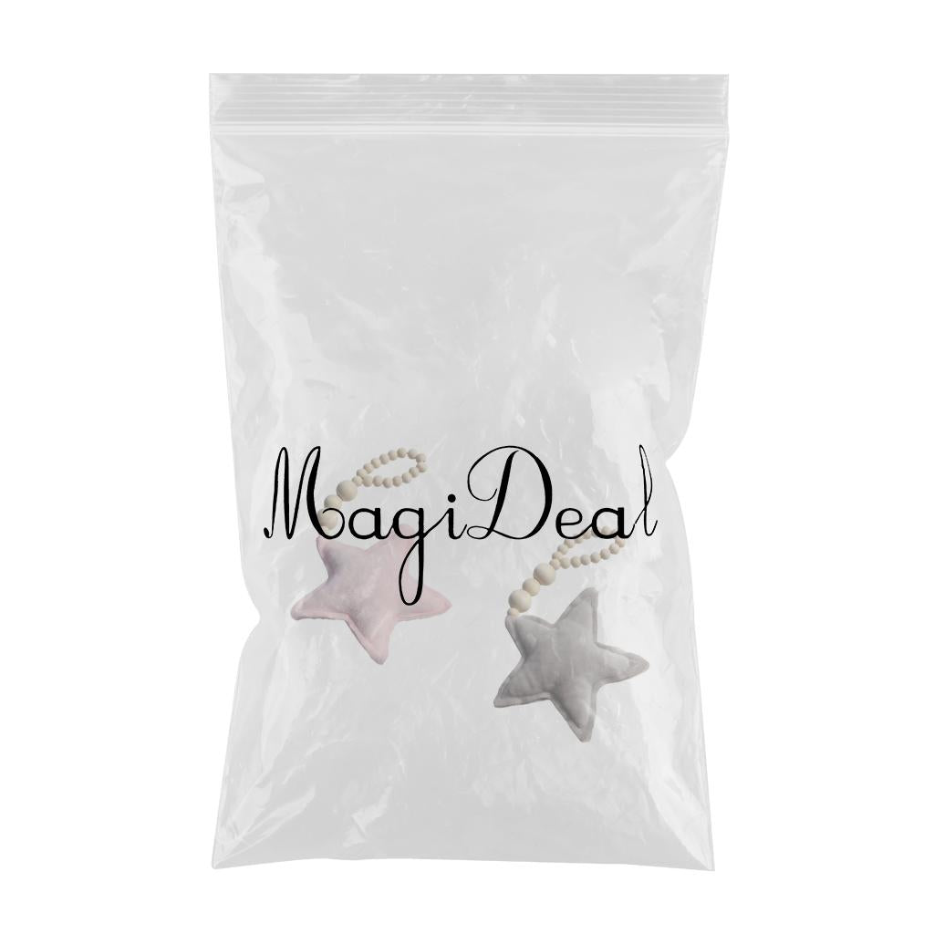 2x Wooden Tassel Pendant Bed Net Curtain Tieback Hanging Ornament Pink Star