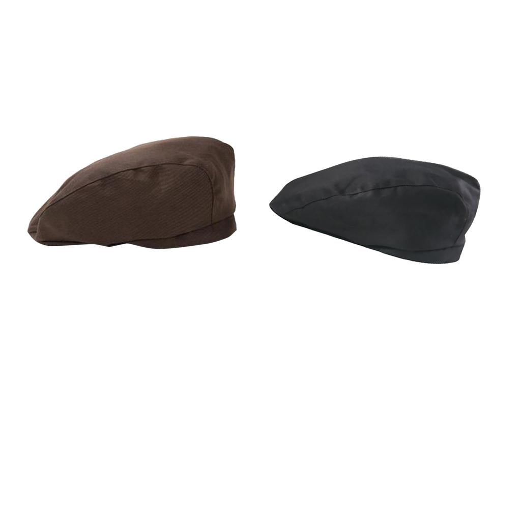 Chef Hat Catering Baker Cook Duckbill Beret Golf Cap Black Brown