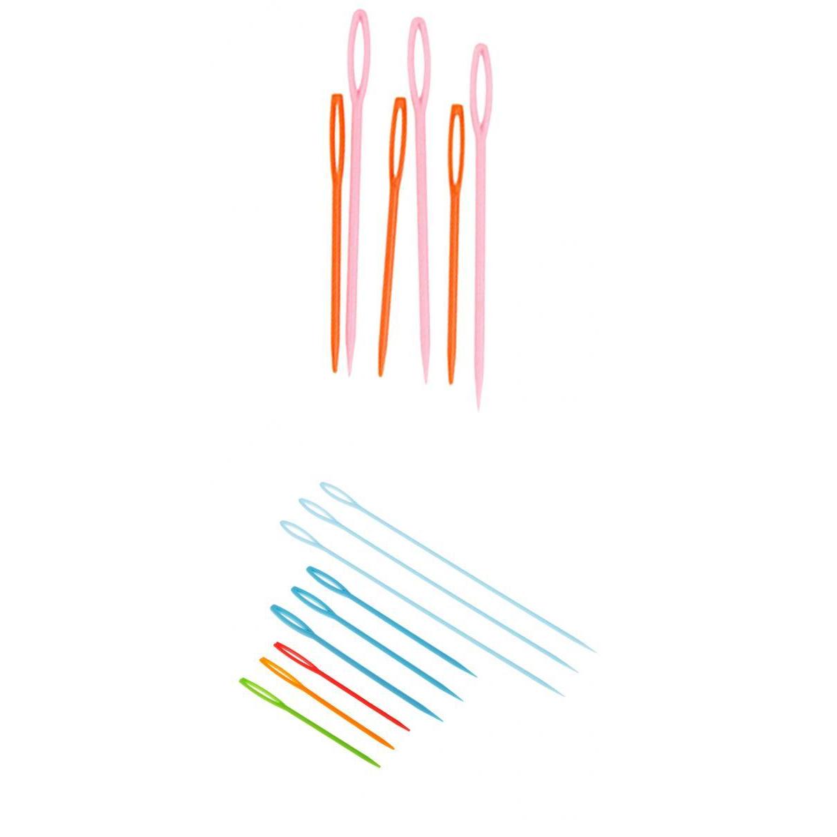 15 x Plastic Sewing Needles for DIY Wool Cross Stitch Knitting Crochet Craft