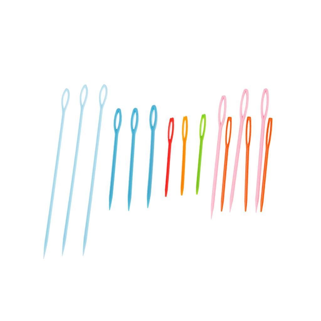 15 x Plastic Sewing Needles for DIY Wool Cross Stitch Knitting Crochet Craft