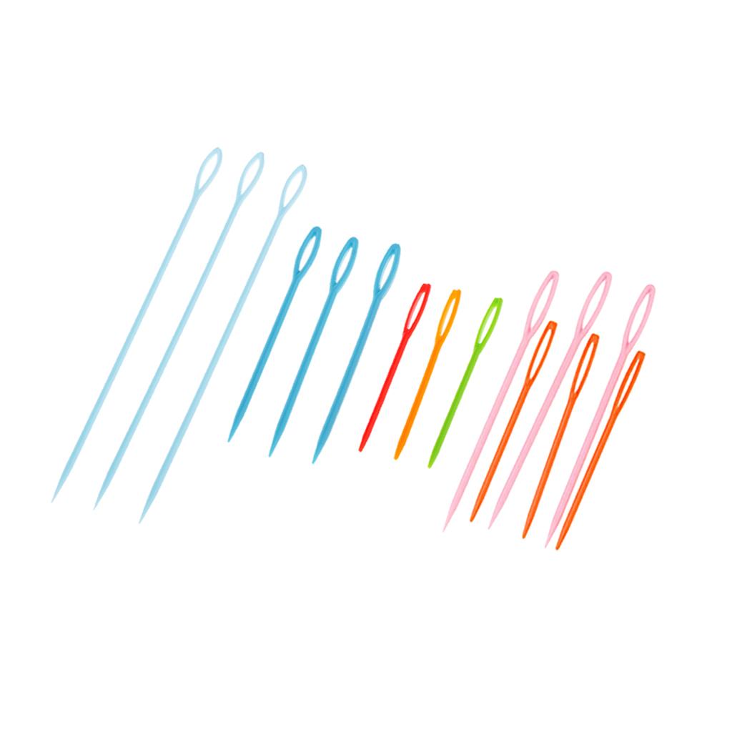 15 x Plastic Sewing Needles for DIY Wool Cross Stitch Knitting Crochet Craft