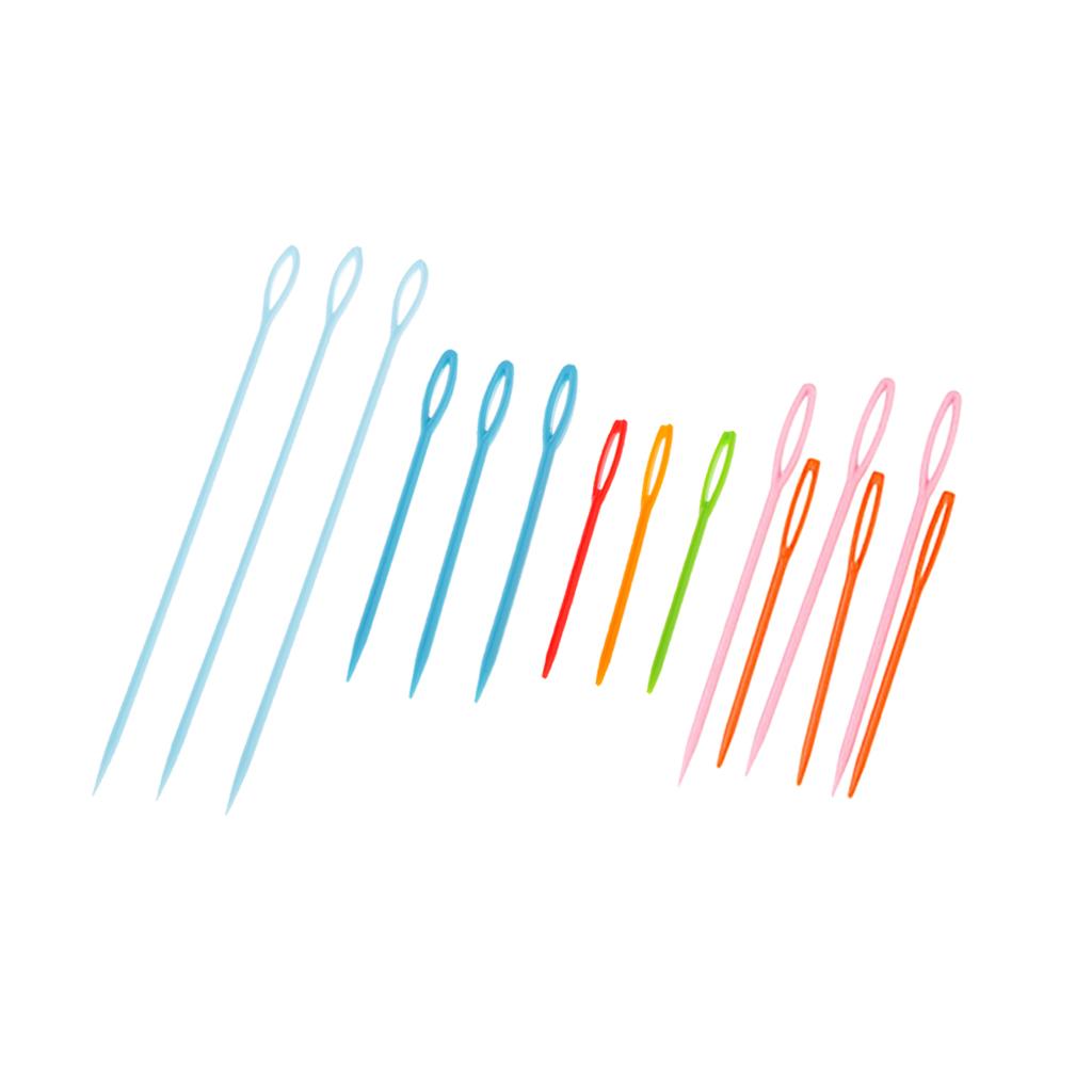 15 x Plastic Sewing Needles for DIY Wool Cross Stitch Knitting Crochet Craft