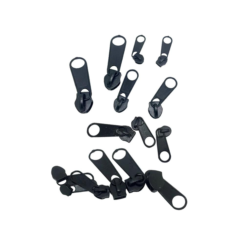 15 Pieces/Set Zip Puller Zipper Sliders Replacement Head Zipper Repair Kit