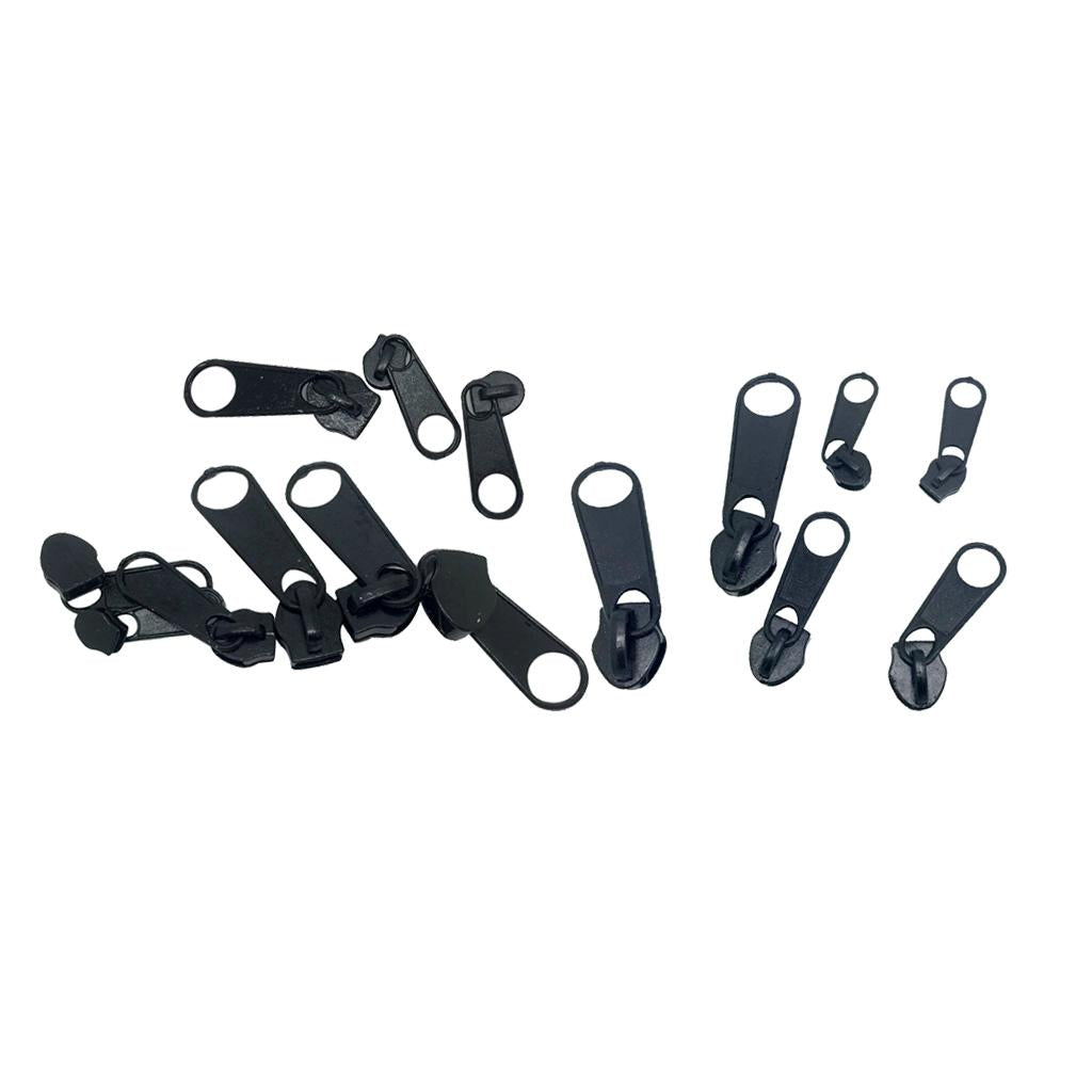 15 Pieces/Set Zip Puller Zipper Sliders Replacement Head Zipper Repair Kit