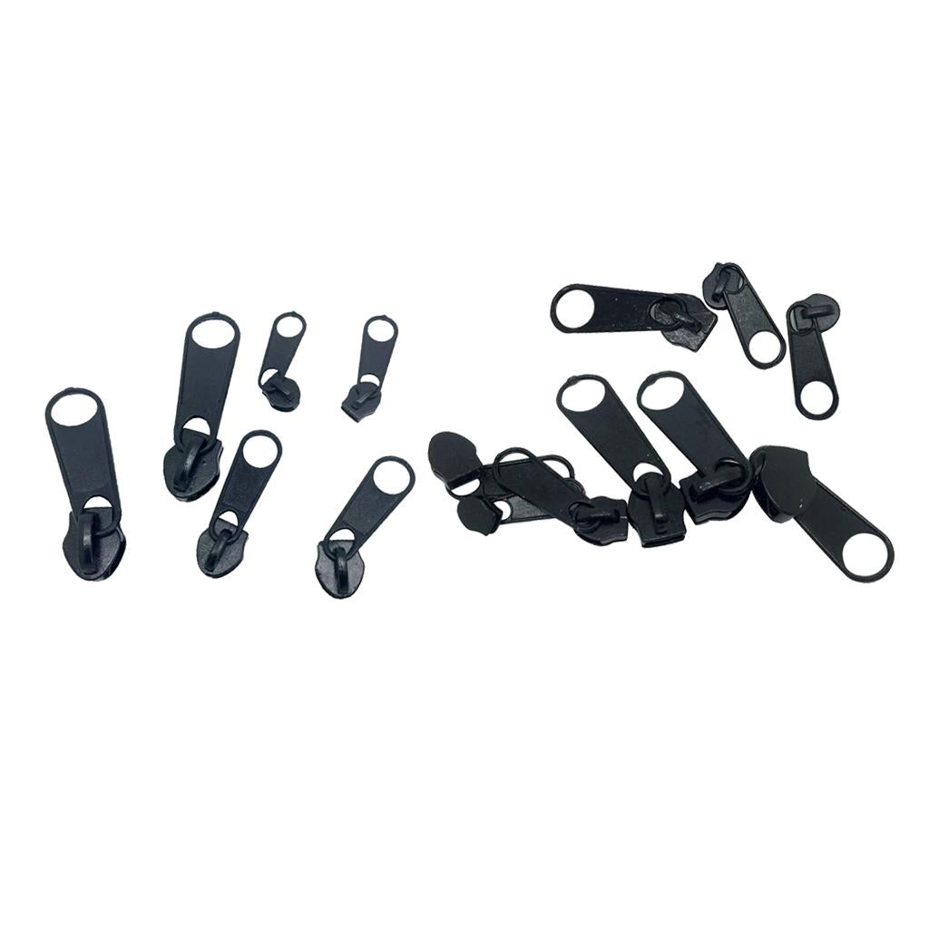 15 Pieces/Set Zip Puller Zipper Sliders Replacement Head Zipper Repair Kit