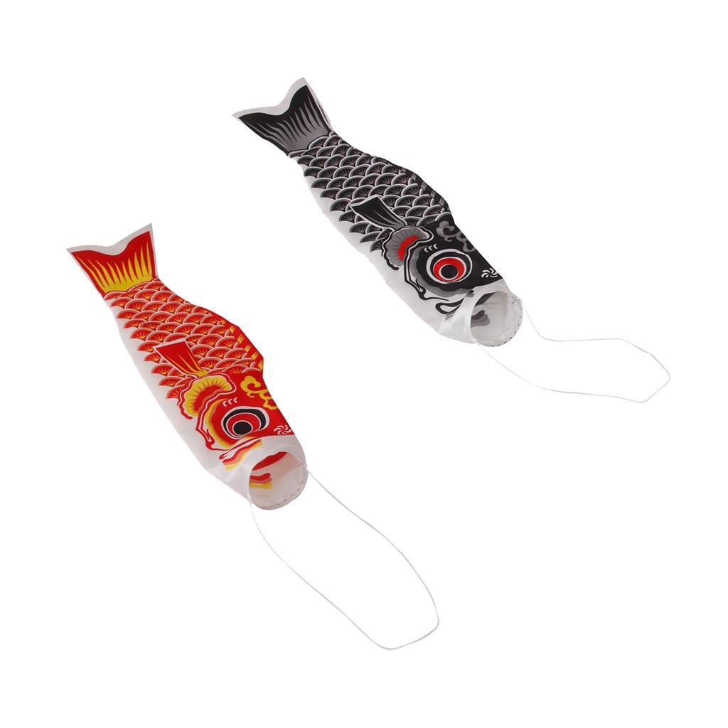 2Pieces 100cm Japanese Windsock Carp Flag Koi Nobori Sailfish Wind Streamer