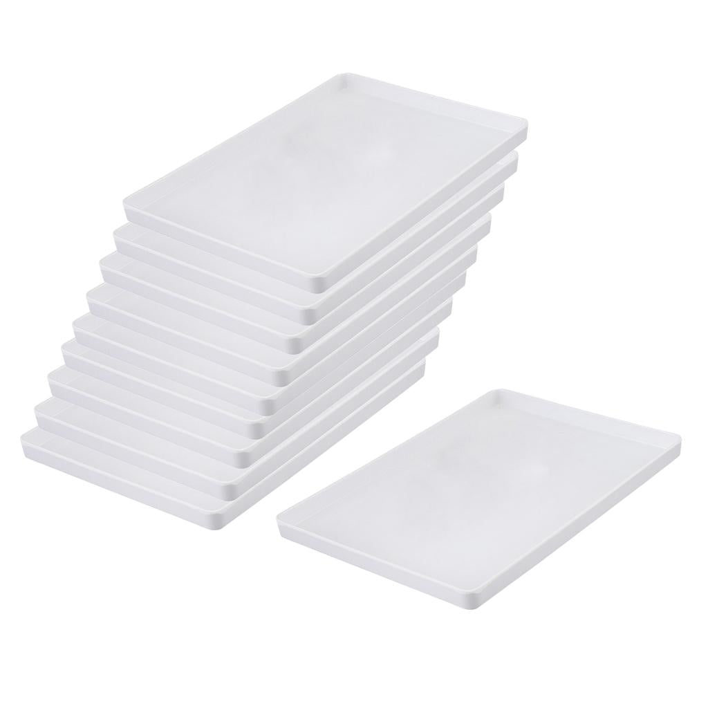 10pcs Melamine Hotel Serving Tray Dishes Cup Glass Cake Set White G 29x21cm