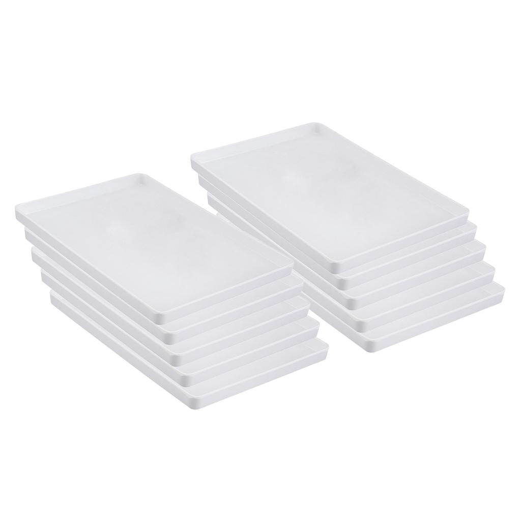 10pcs Melamine Hotel Serving Tray Dishes Cup Glass Cake Set White G 29x21cm