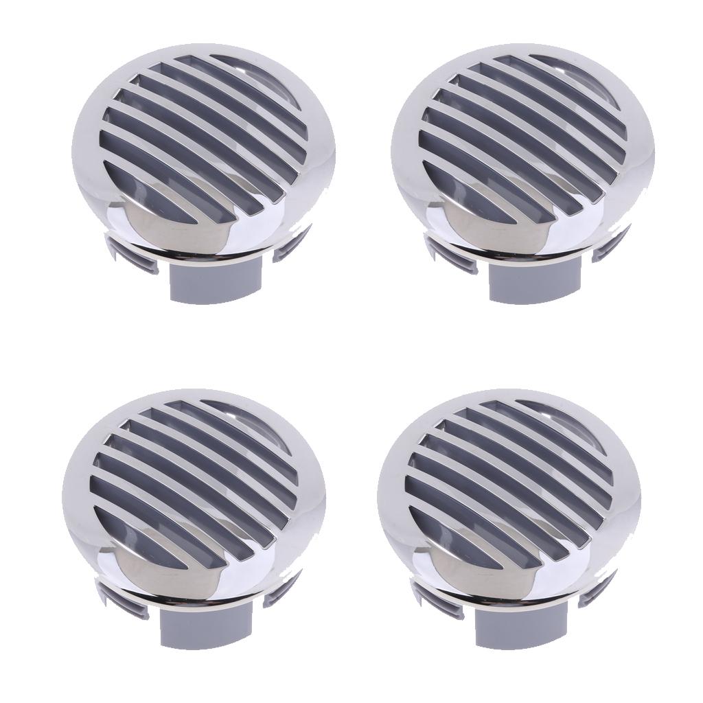 4Pcs RV Boat 3 76mm Stainless Steel Curved Clad Airflow Vent 81932SS-HP"