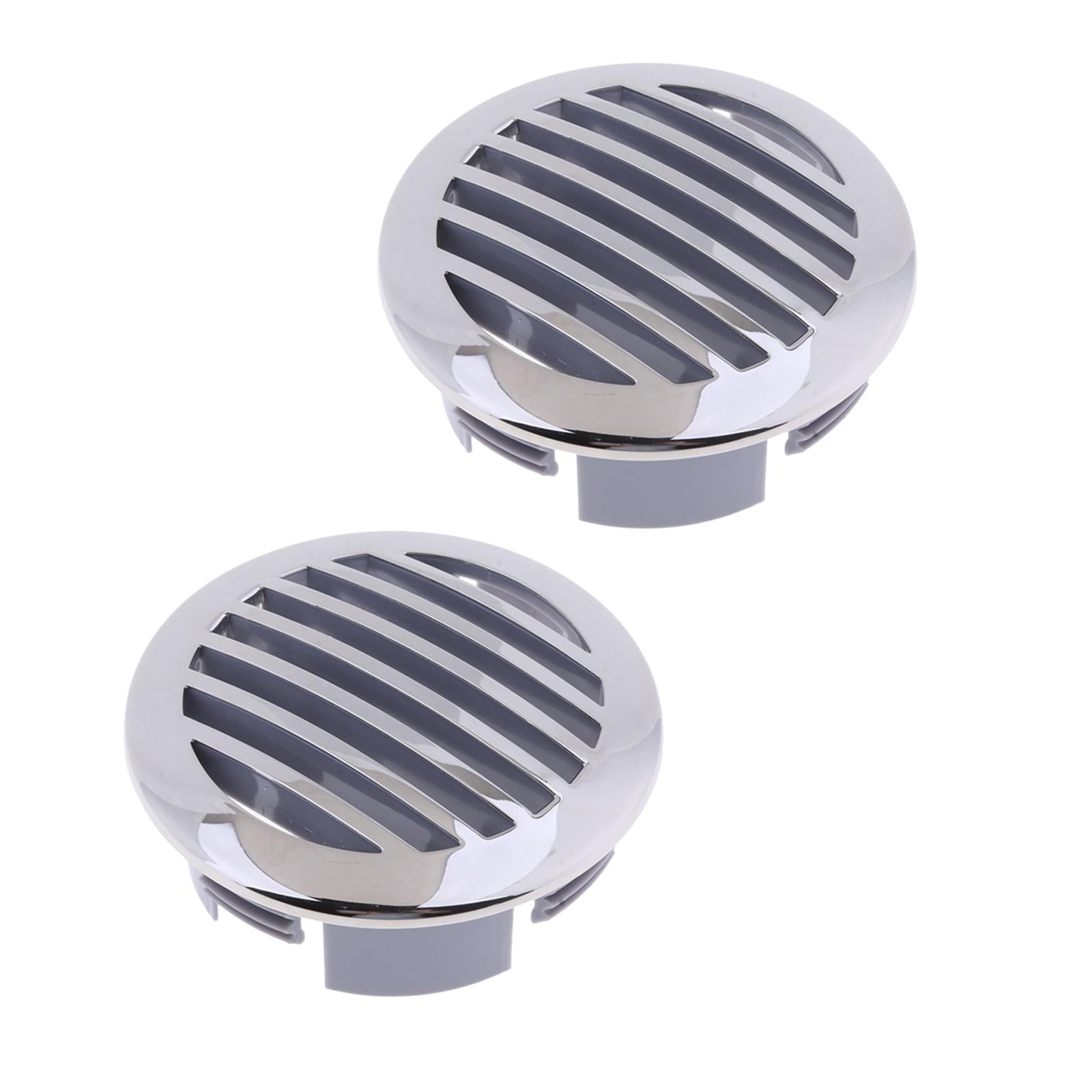2Pcs RV Boat 3 76mm Stainless Steel Curved Clad Airflow Vent 81932SS-HP"