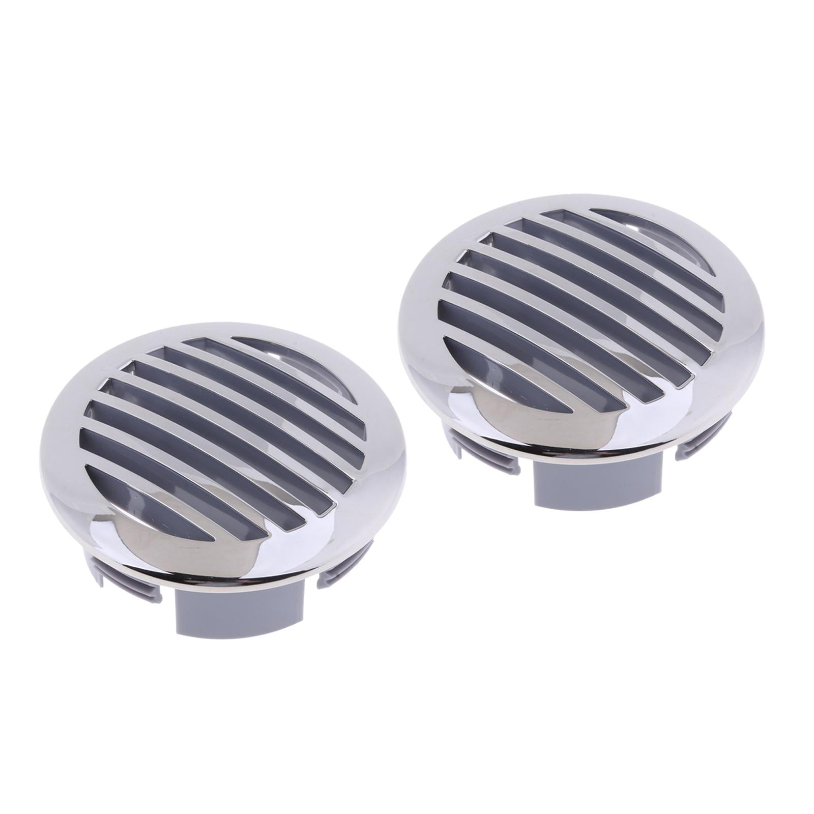 2Pcs RV Boat 3 76mm Stainless Steel Curved Clad Airflow Vent 81932SS-HP"