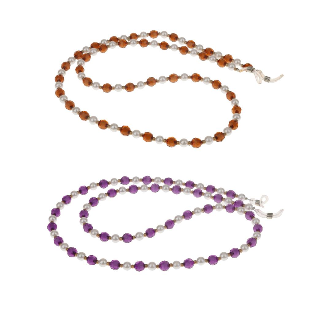 2 Pieces Acrylic Eyeglass Chain Necklace Glasses Sunglass Neck Lanyard Cord