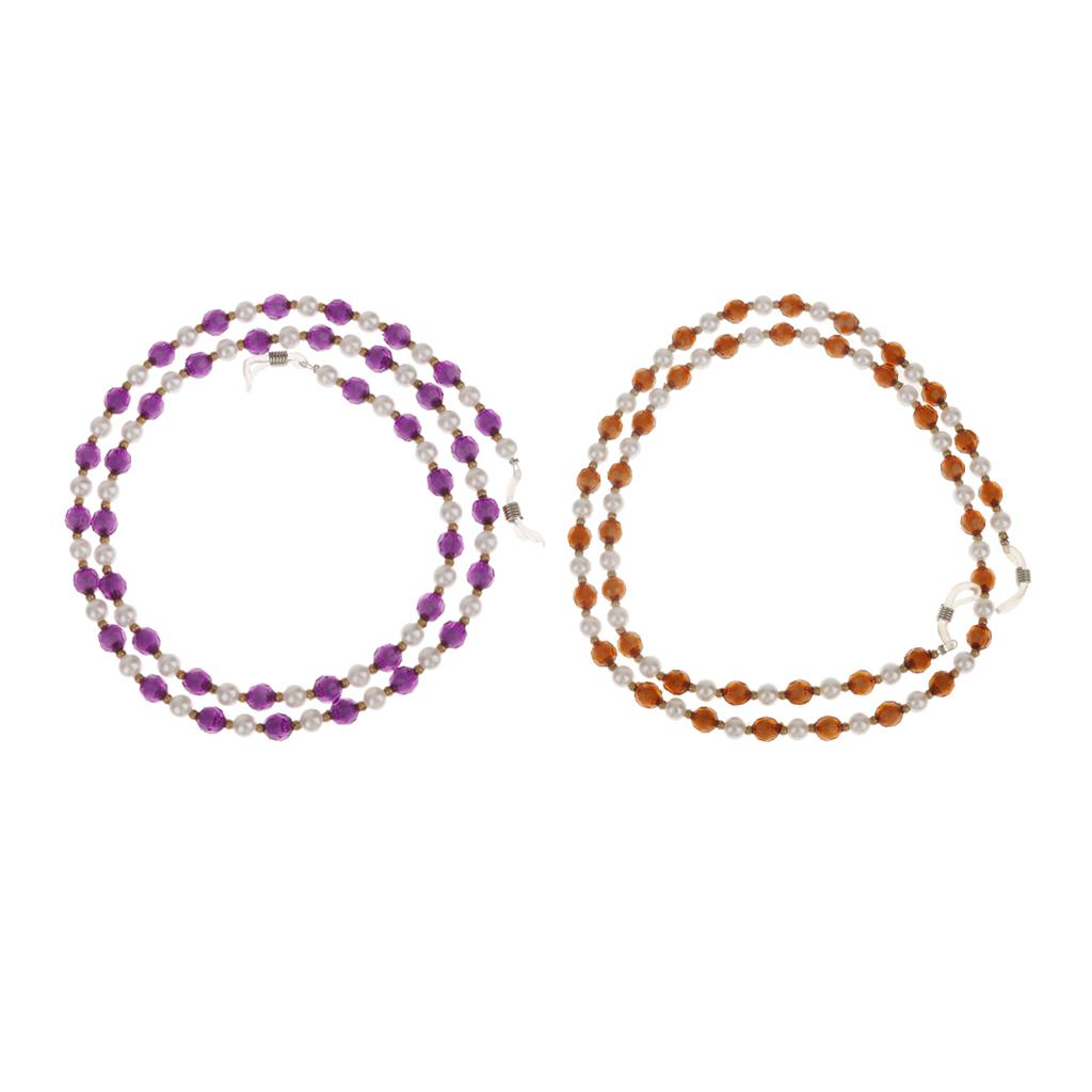 2 Pieces Acrylic Eyeglass Chain Necklace Glasses Sunglass Neck Lanyard Cord