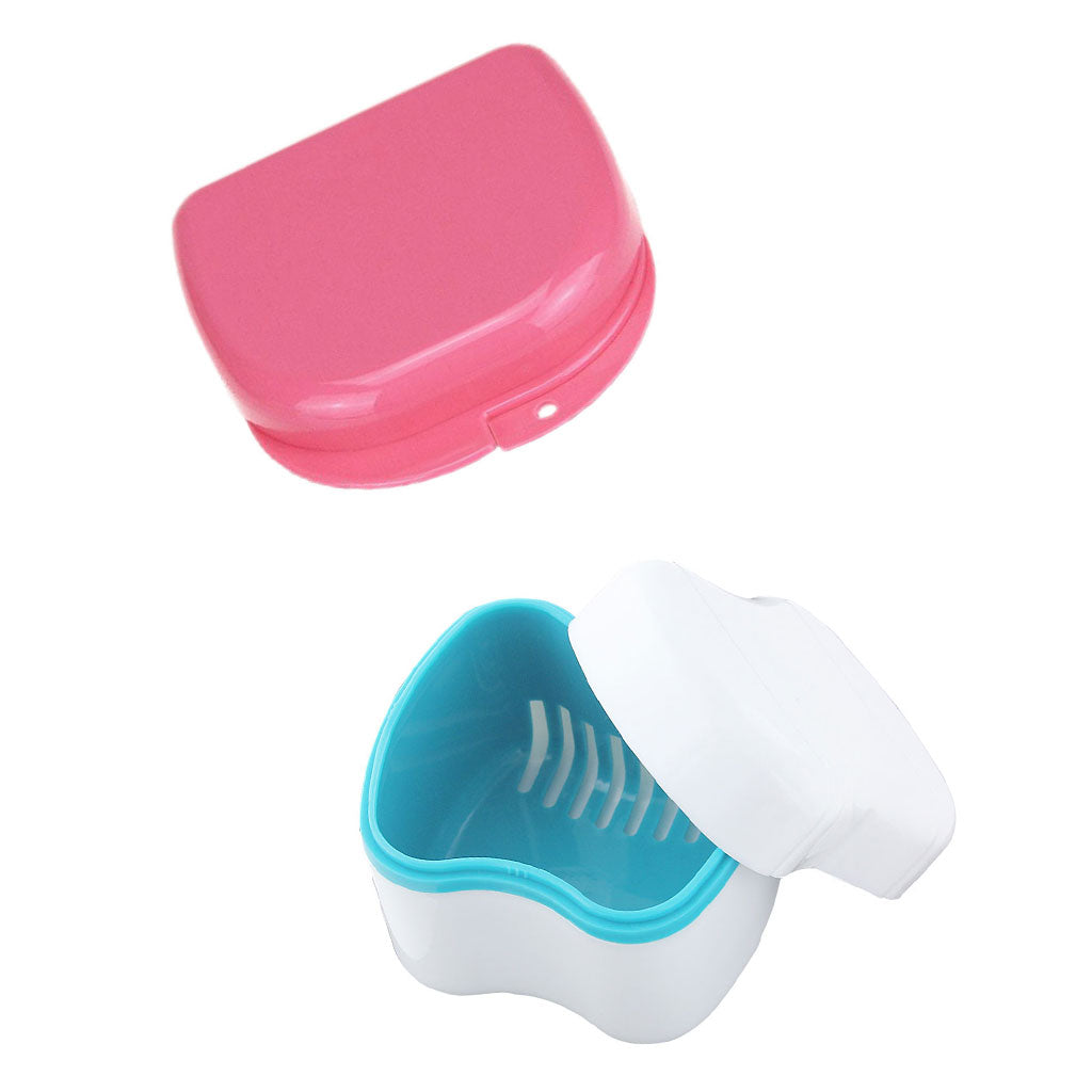 2 Pieces Denture Box Teeth Orthodontic Case False Teeth Mouthguard Container