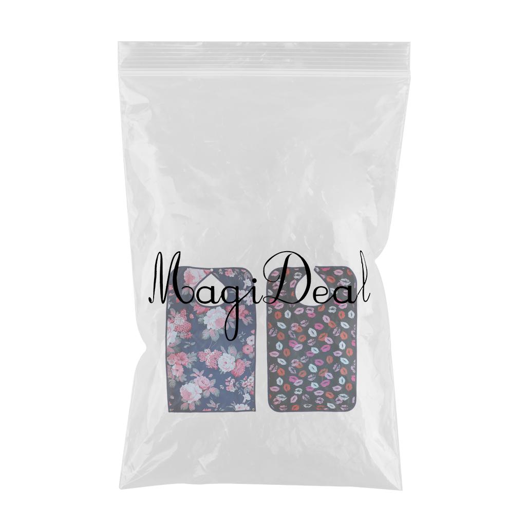 2 Pieces Reusable Bib Mealtime Cloth Protector Disability Aid Apron 1#