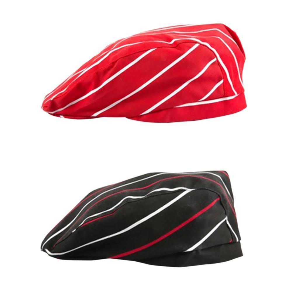 2 Pieces Catering Restaurant Cafe Chef Cook Baker Waiter Beret Hat Skull Cap