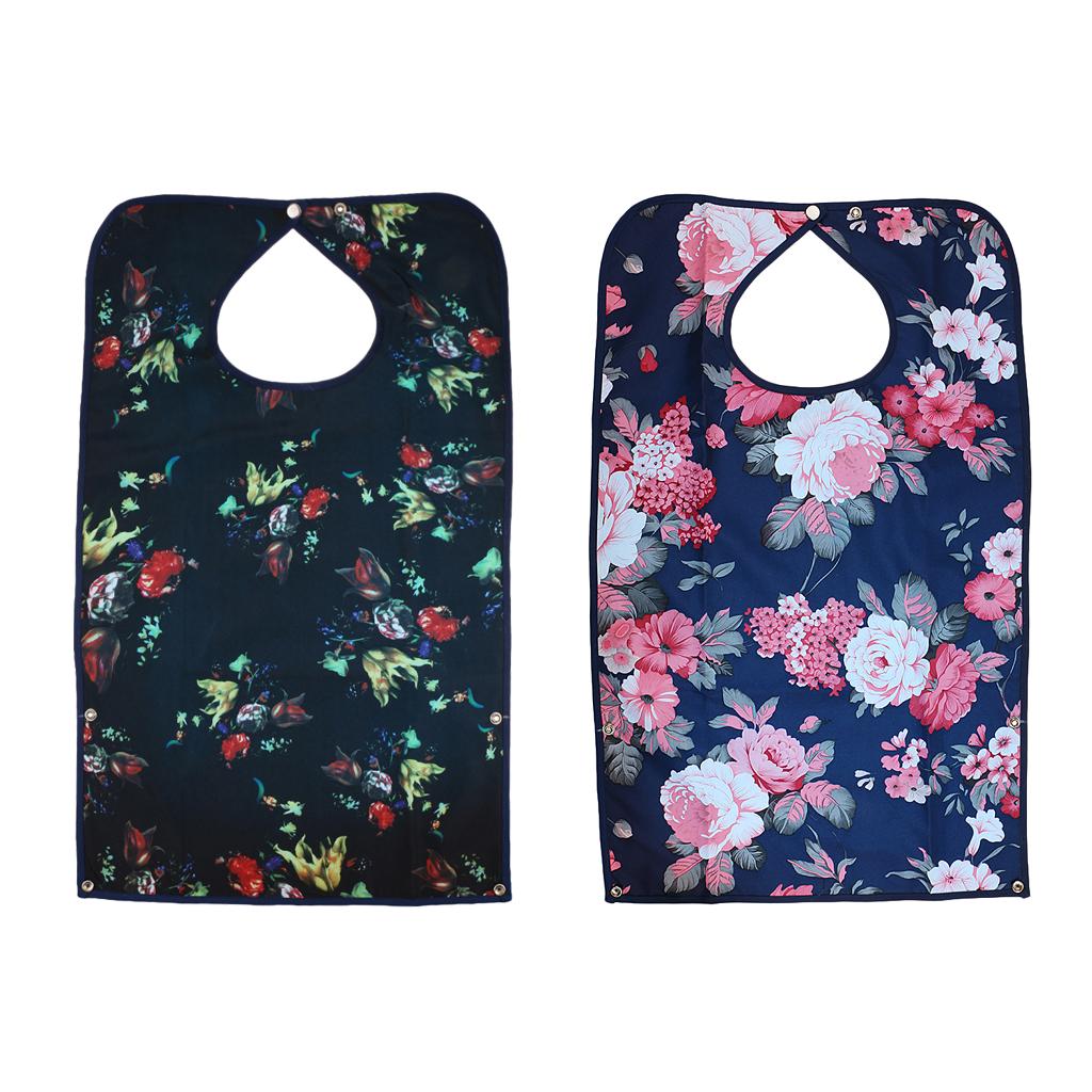 2 Pieces Reusable Bib Mealtime Cloth Protector Disability Aid Apron 3#