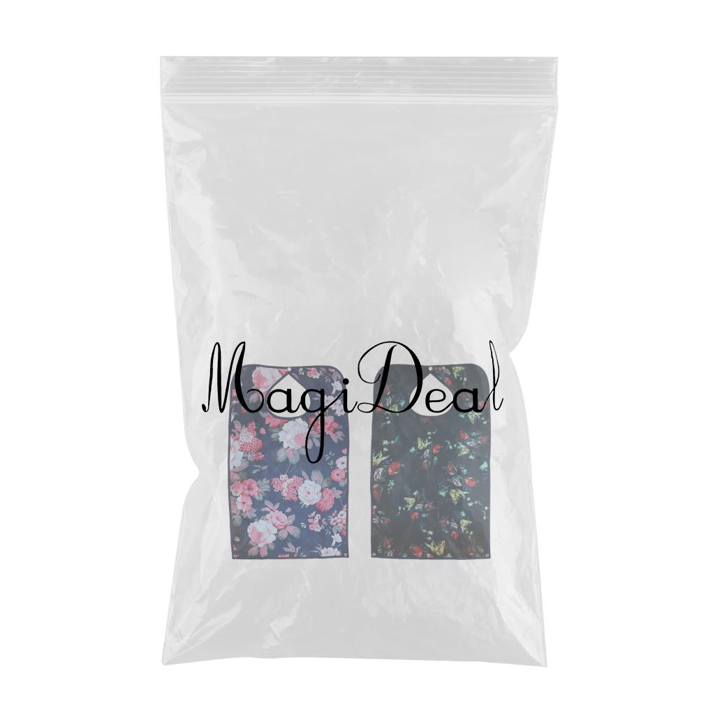 2 Pieces Reusable Bib Mealtime Cloth Protector Disability Aid Apron 3#