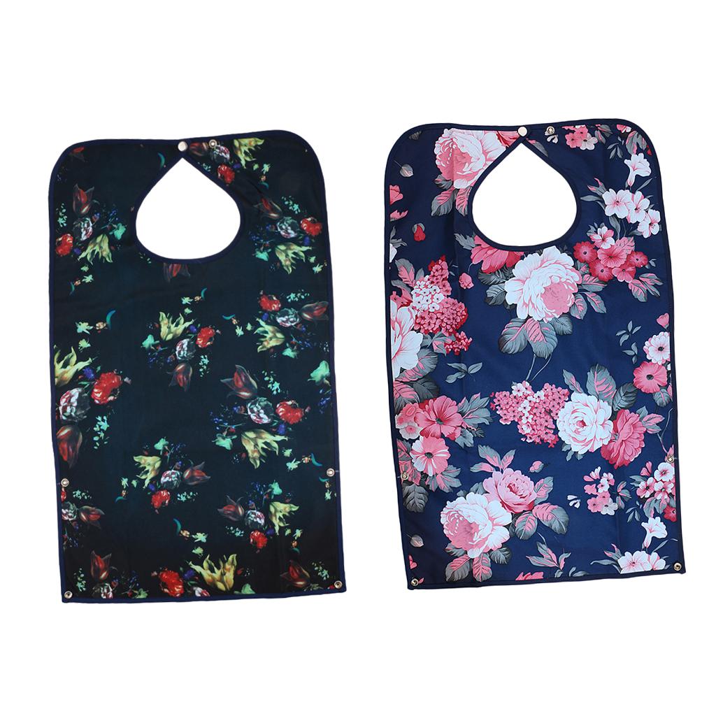 2 Pieces Reusable Bib Mealtime Cloth Protector Disability Aid Apron 3#