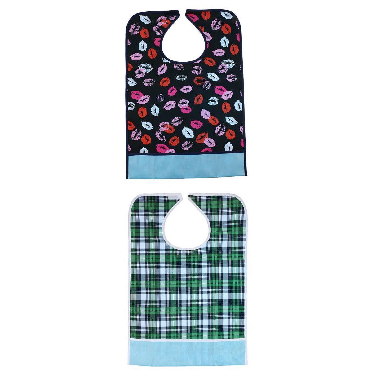 2 Pieces Reusable Adult Bib Mealtime Cloth Protector Disability Aid Apron 05