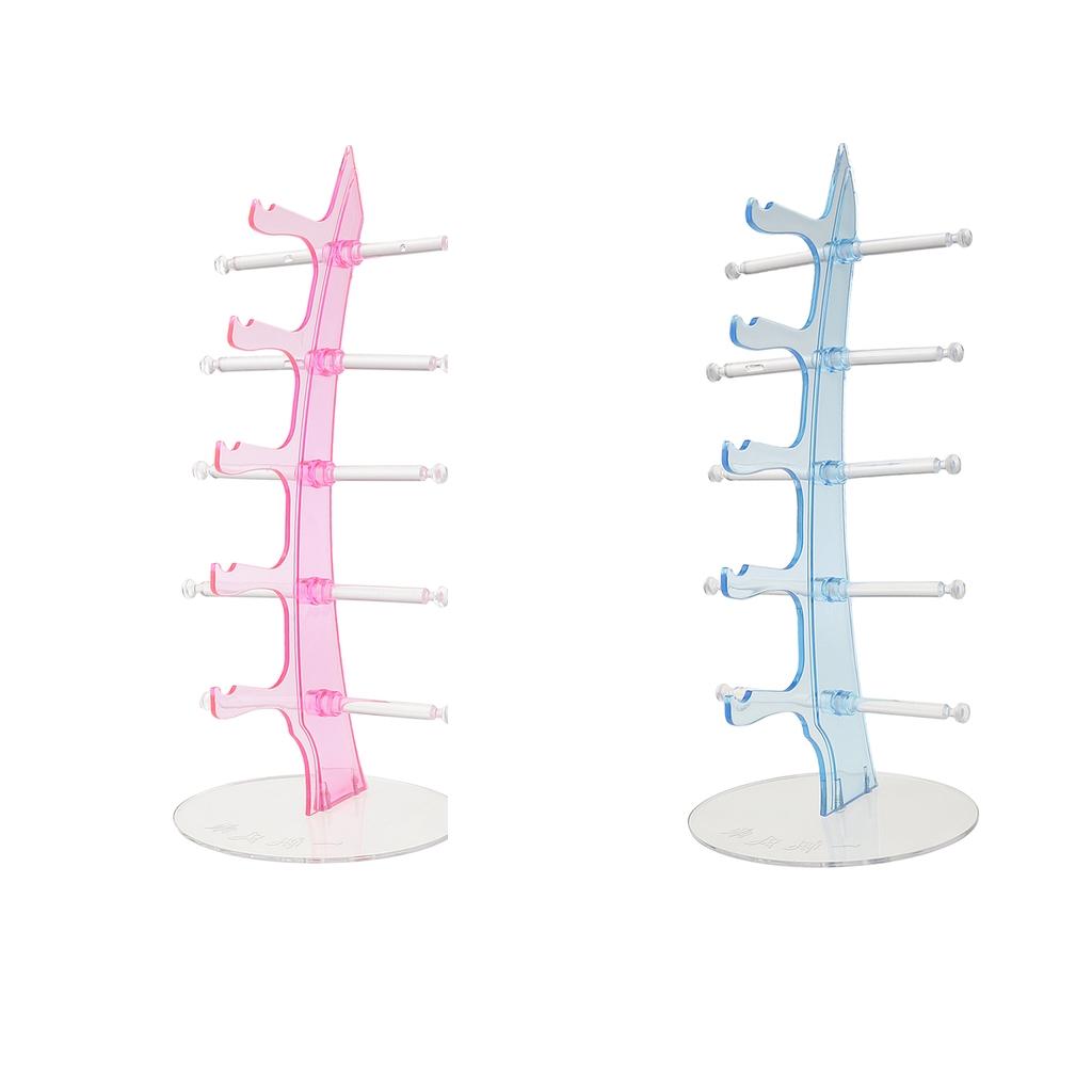 2 Pieces Glasses Display Stand Rack Sunglasses Holder Shelf Organizer 5-Tier