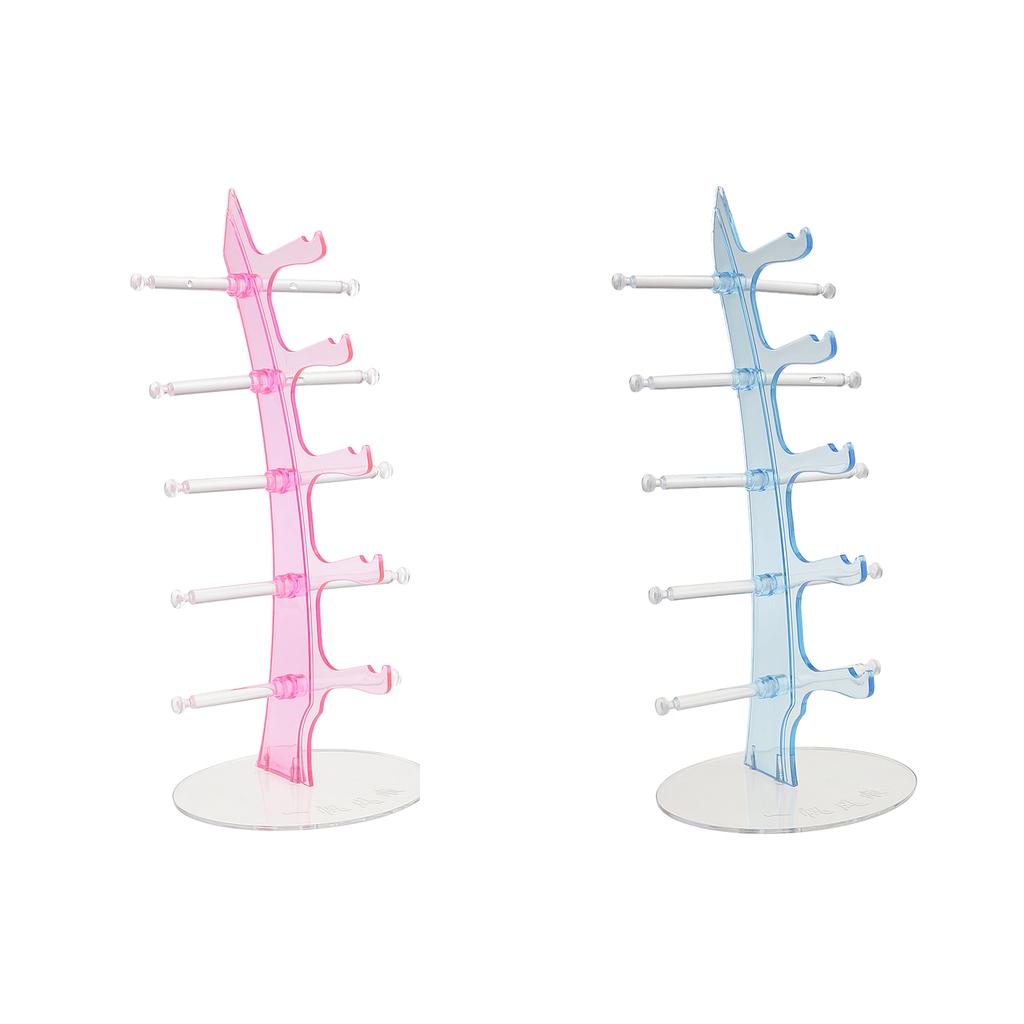 2 Pieces Glasses Display Stand Rack Sunglasses Holder Shelf Organizer 5-Tier