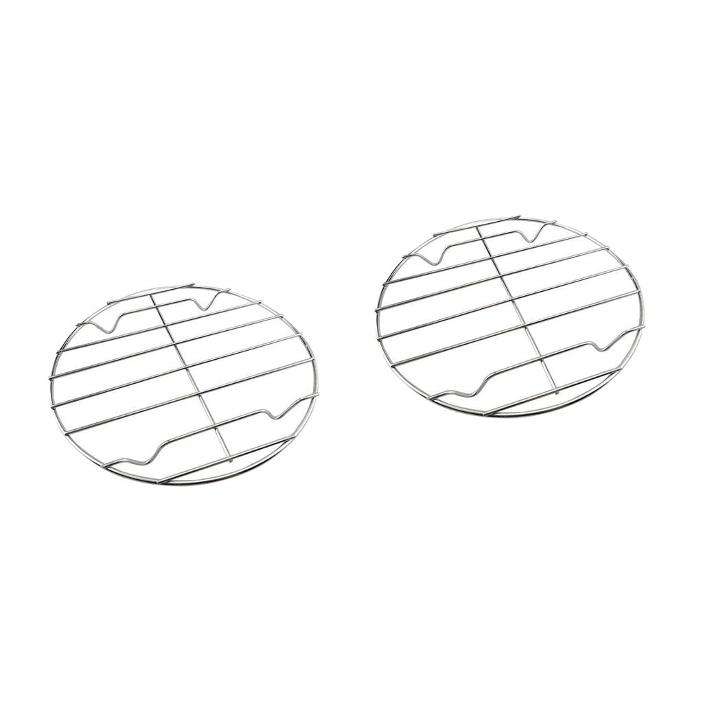 2 pieces Stainless Steel Barbecue Grill Cooking Grates BBQ Replacement Round