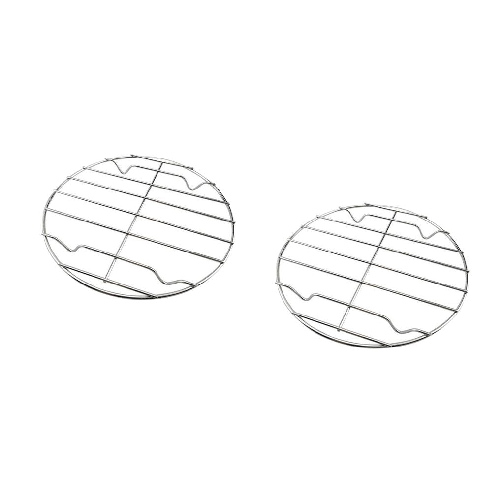 2 pieces Stainless Steel Barbecue Grill Cooking Grates BBQ Replacement Round