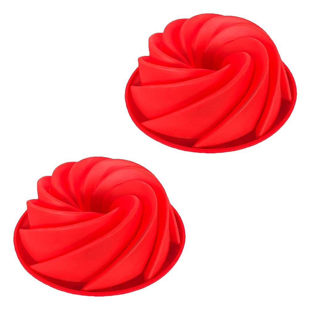 2 Pack Silicone Heritage Cake Bake Pan Swirled Plates Cake Mold