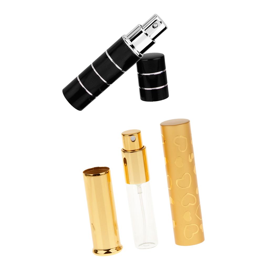 2 Pieces Travel Portable Refillable Empty Perfume Makeup Bottles 10ml 7ml