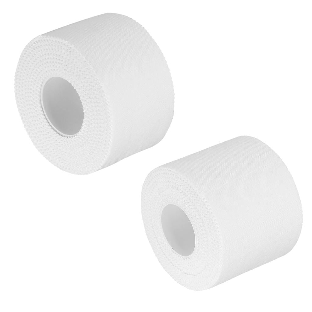 2 Pieces Cotton Self Adherent Bandage Sports First Aid Wrap Tape Rolls White