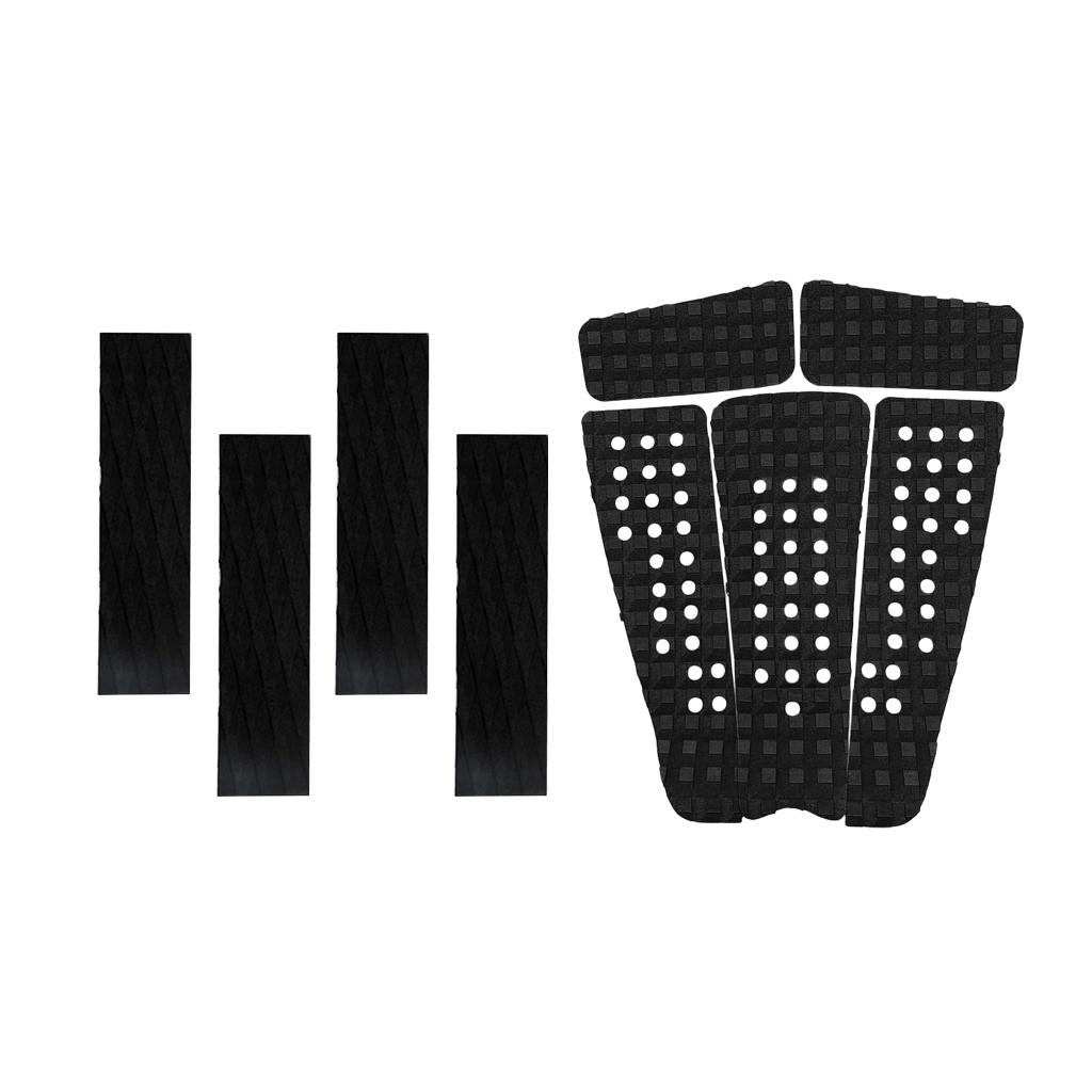 5 Pieces Square Grooved EVA Surfboard SUP Traction Deck Grip with 4 Tail Pad