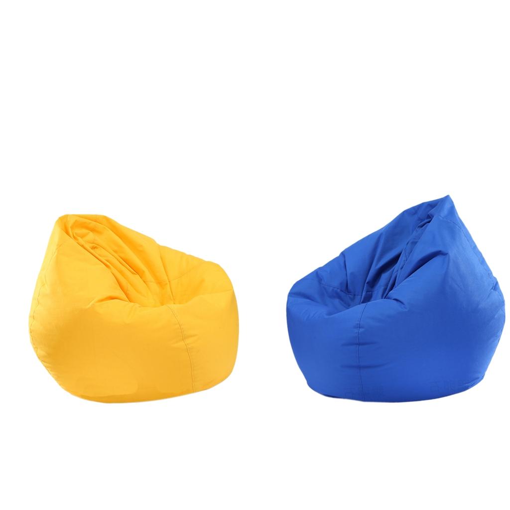 2Pieces Waterproof Stuffed Animal Storage Bean Bag Cover Royal Blue & Yellow