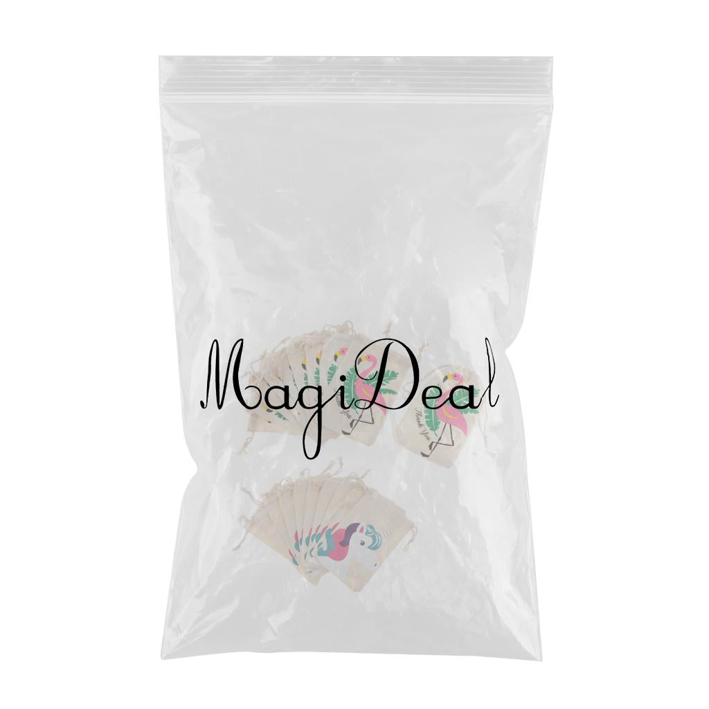 20pcs Set Flamingo Unicorn Thank you Cotton Jewelry Pouch Drawstring Bag