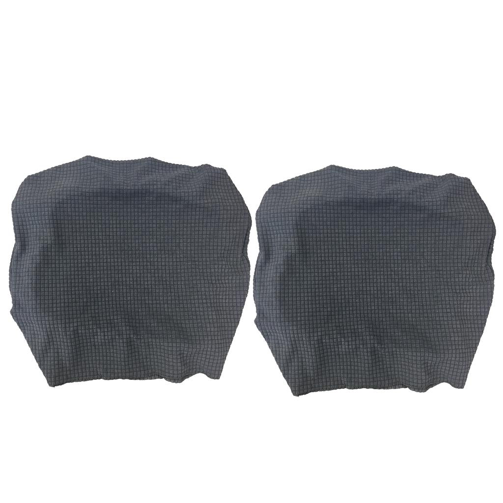 2Pcs Waterproof Stretch Dining Chair Cover Wedding Banquet Party Gray