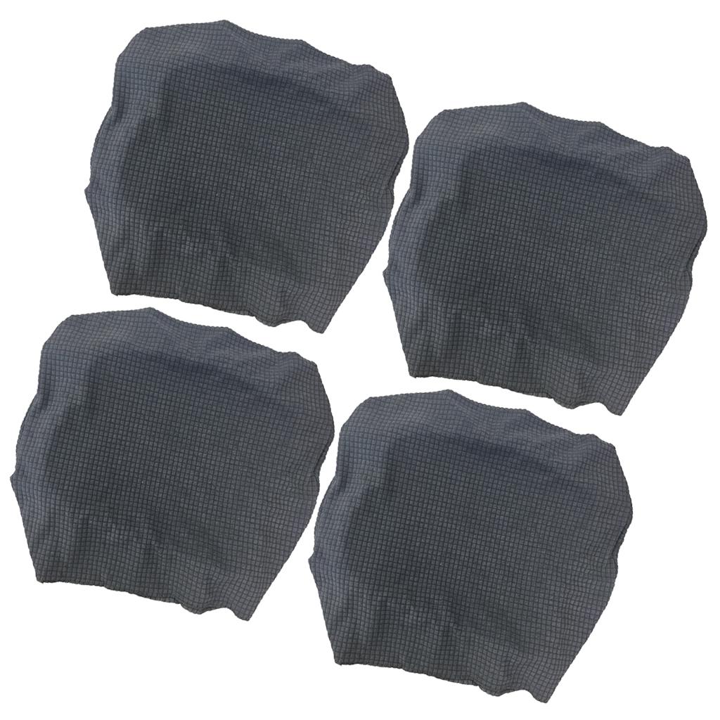 4Pcs Waterproof Stretch Dining Chair Cover Wedding Banquet Party Grey