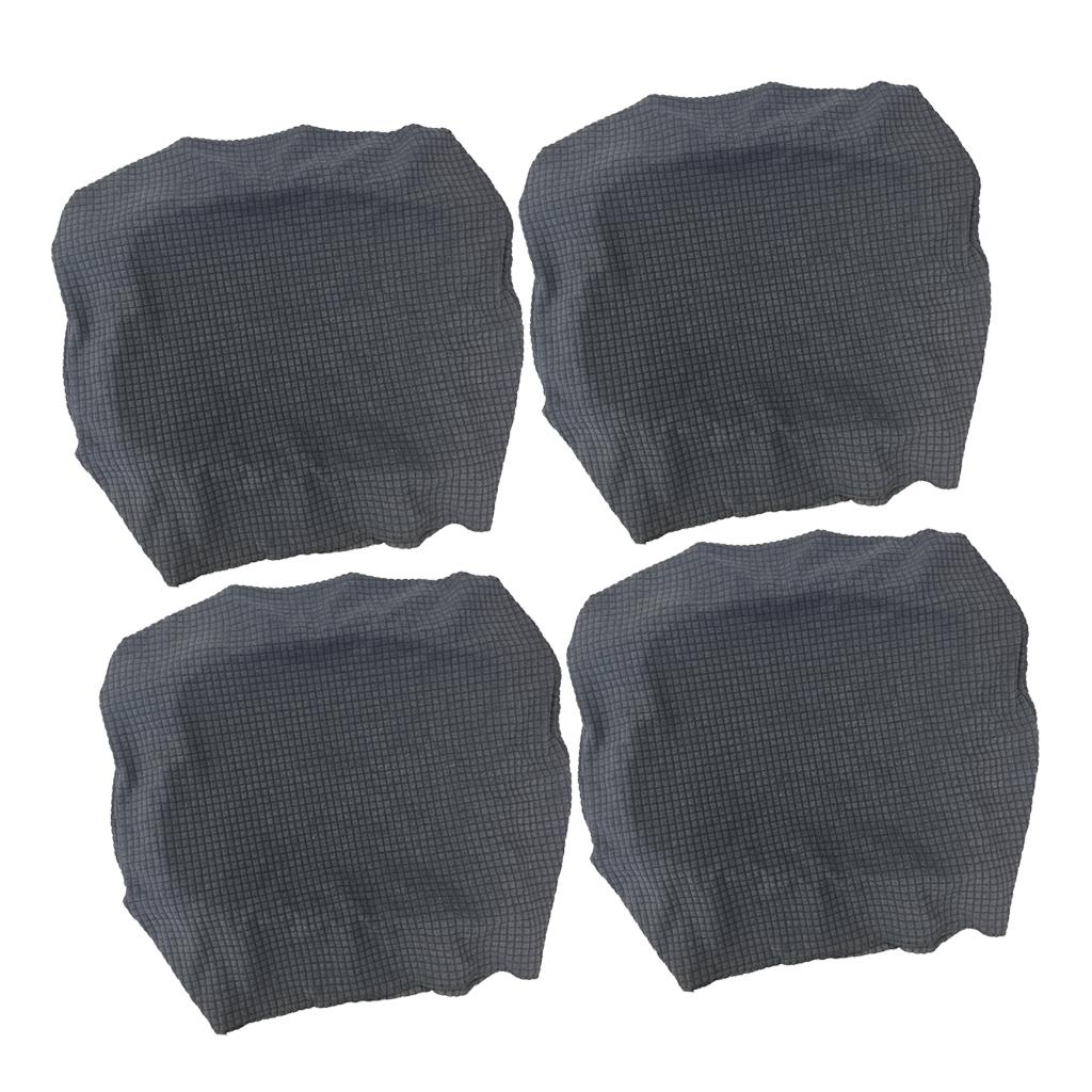 4Pcs Waterproof Stretch Dining Chair Cover Wedding Banquet Party Grey
