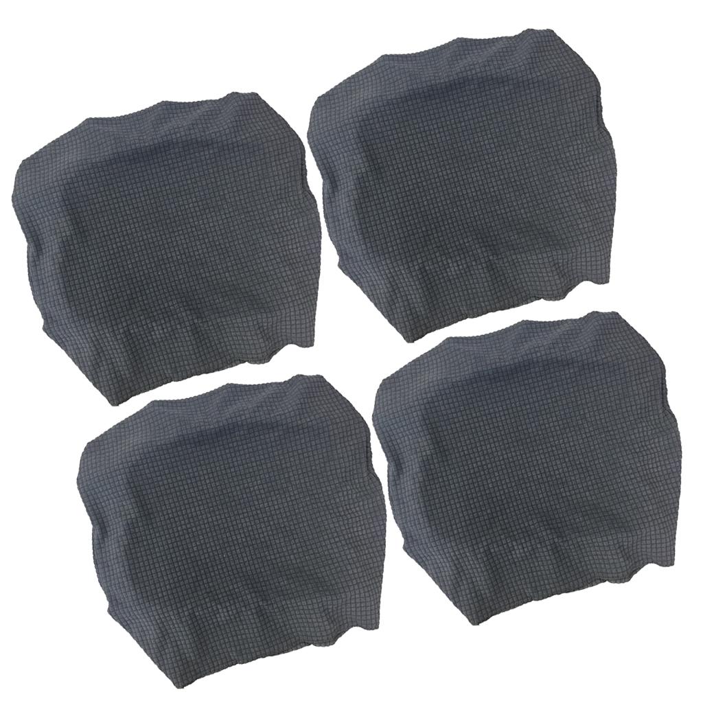 4Pcs Waterproof Stretch Dining Chair Cover Wedding Banquet Party Grey