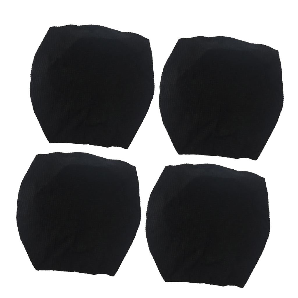 4Pcs Waterproof Stretch Dining Chair Cover Wedding Banquet Party Black