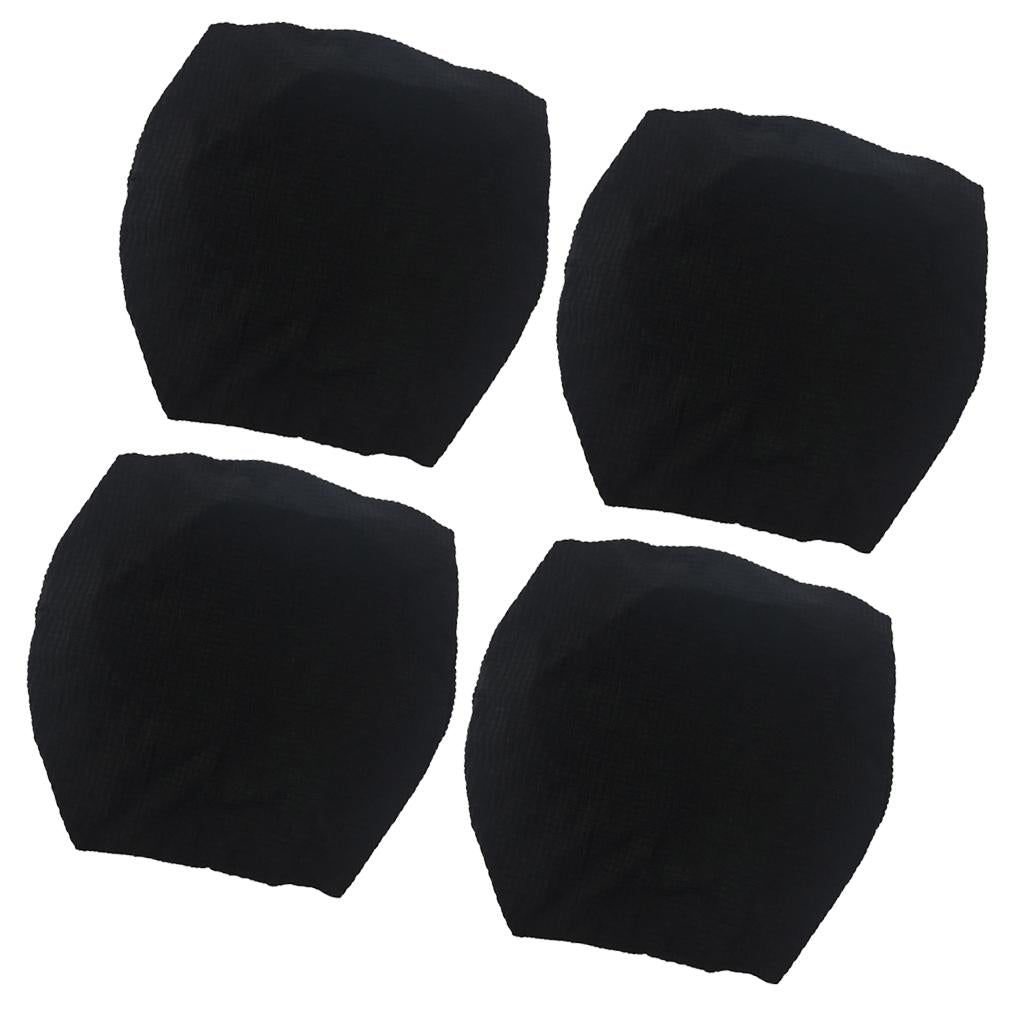 4Pcs Waterproof Stretch Dining Chair Cover Wedding Banquet Party Black