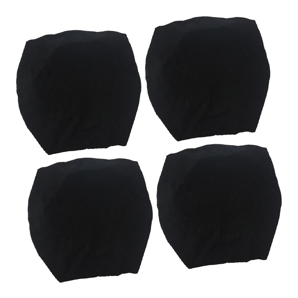 4Pcs Waterproof Stretch Dining Chair Cover Wedding Banquet Party Black