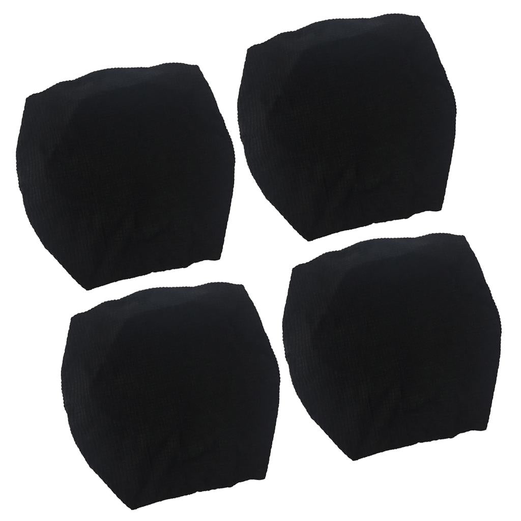 4Pcs Waterproof Stretch Dining Chair Cover Wedding Banquet Party Black